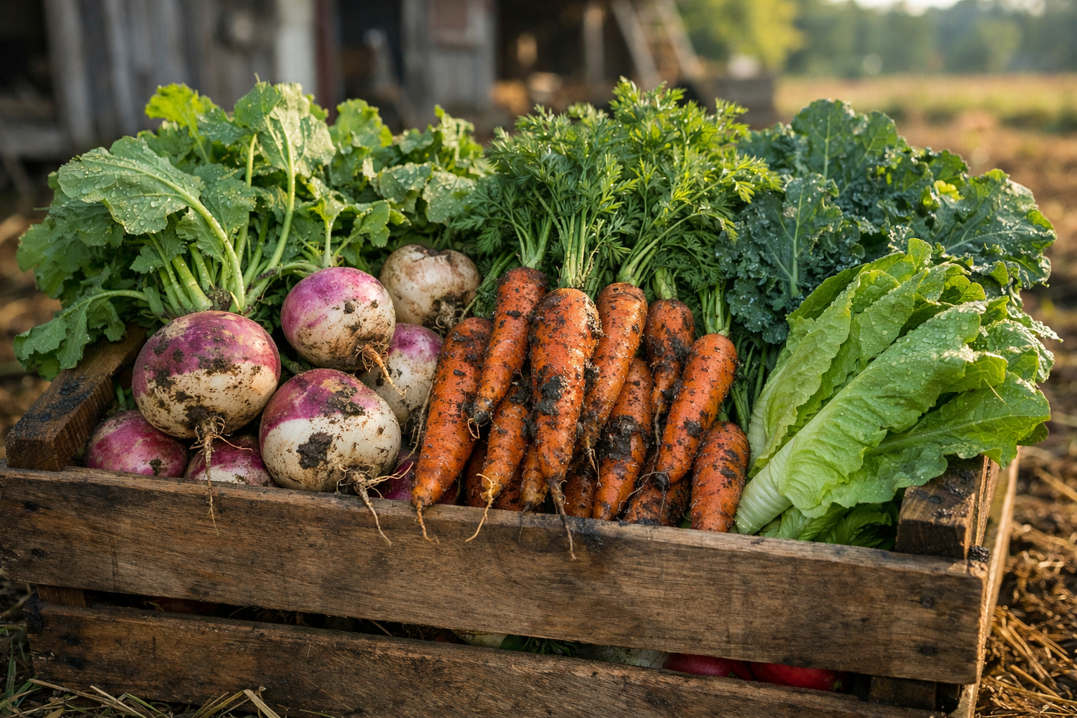 Fresh vegetables from Windfall Farm